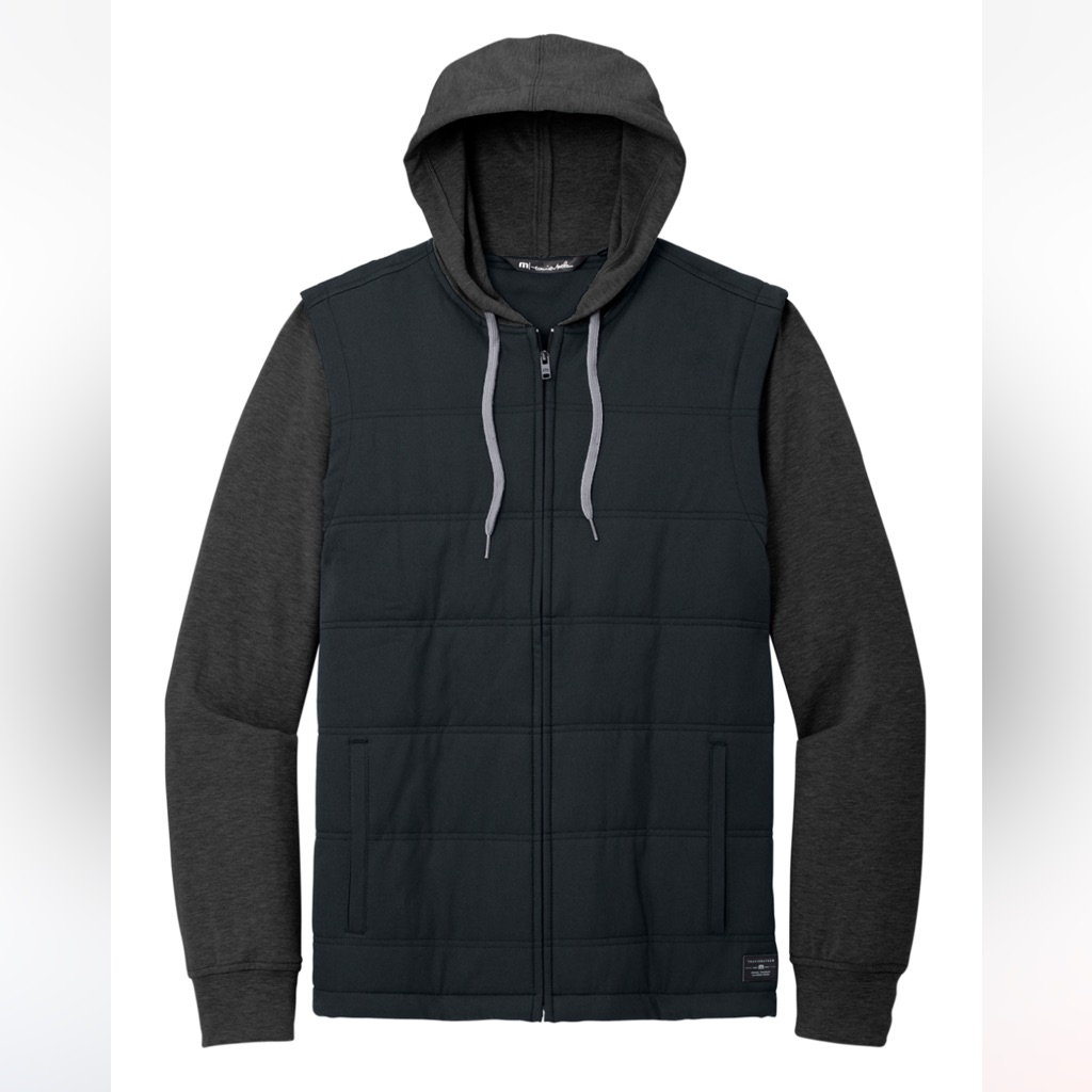 Nwot- Travis Mathew- Tides Up Hooded Jacket- Xxl- Black/Black Heather